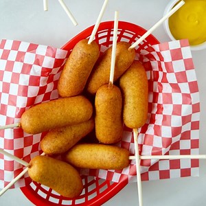 9.3K views · 159 shares | Easy Homemade Mini Corn Dogs! Cornmeal-battered hot dogs deep-fried until golden brown and slightly crisped. RECIPE: https://www.justataste.com/easy-homemade-mini-corn-dogs-recipe/ | Just a Taste | Facebook