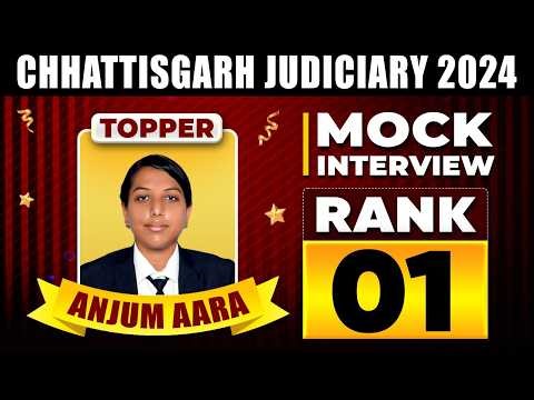Chhattisgarh Judiciary 2024 Topper | RANK-01 Anjum Aara 🔥| CG Civil Judge | Judiciary By PW