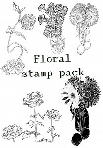 Botanical Procreate Stamps - Hand Drawn Floral Outlines (canva & Procreate) (digital Download) - Etsy