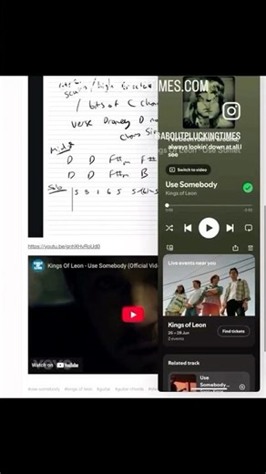 Kings of Leon - Use Somebody #chords #tabs #guitar