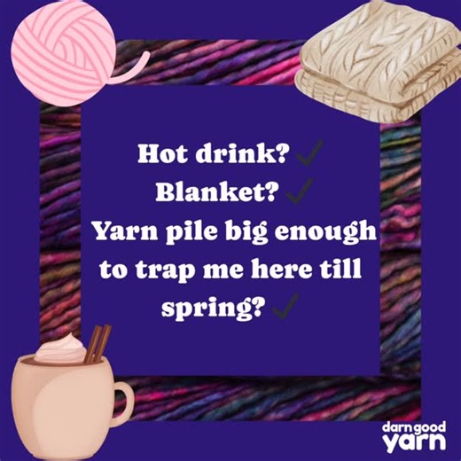 Cozy weather calls for one thing: a huge pile of yarn, a warm drink, and zero plans to leave the couch. 🧶☕🍂 #yarnandchill #cozyvibes #fallcrafting #darngoodyarn #yarncrafts #yarnaddict #cozyfallcrafts #cozycrafting | Darn Good Yarn