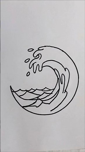 How To Draw A Waves Easy Step By Step🌊 #shorts #viral #art #drawing #trending #wave #ytshorts #waves