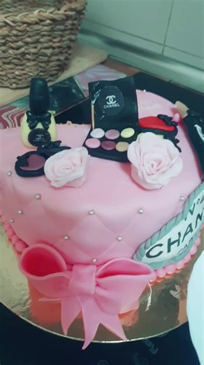 Chanel-Themed Pink Cake Design with Intricate Details
