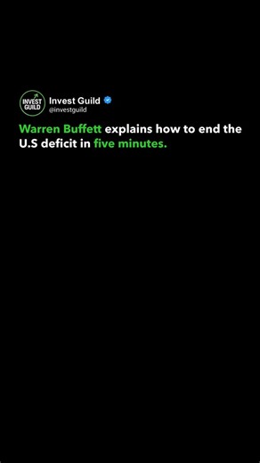 Investing | Wealth | Discipline on Instagram: "Warren Buffett once said the U.S. deficit could be fixed in five minutes. No complex models. No new taxes. No economic gymnastics. Just one rule: If the deficit exceeds 3% of GDP, every member of Congress becomes ineligible for re-election. Suddenly, incentives change. Suddenly, discipline appears. Suddenly, the problem becomes “solvable.” It’s not a math problem. It’s an incentive problem. Save this. Think about it. Follow @investguild for clear th