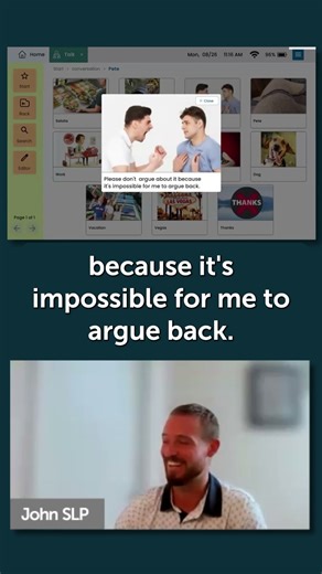 Lingraphica AAC Device helps Greg Communicate using the Talk App #shorts #aac #communication #talk