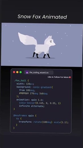 snow animation using fox #coding #codingbat #python #correctcoding #javascript #computerscience #web
