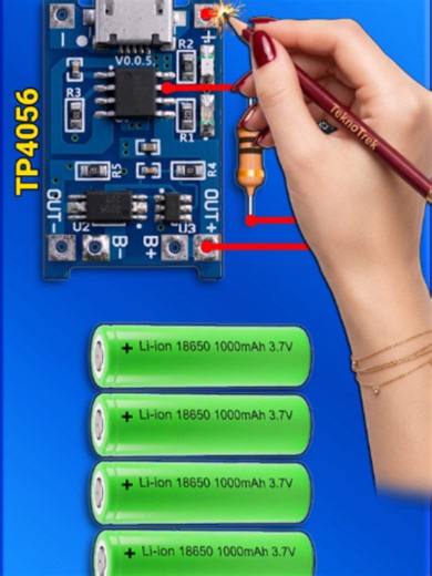 TP4056 Module Modification: 🔥 1A to 10A Boost Using MOSFET | Lithium Battery Charger Hack TP4056 Module modification using one MOSFET, 1A to 10A boost. Upgrade your TP4056 lithium battery charging module with a simple MOSFET modification! ⚡ In this quick Shorts video, learn how to boost current from 1A up to 10A using an IRF9540N MOSFET and a resistor. This mod allows you to charge multiple 18650 lithium batteries more efficiently using the TP4056 module. 🛠 Components Used: TP4056 Lithium Batt