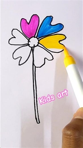 Cute 🌈 color Paper Fan drawing for kids #shorts #shortvideo #ytshorts #drawing #coloring #kids