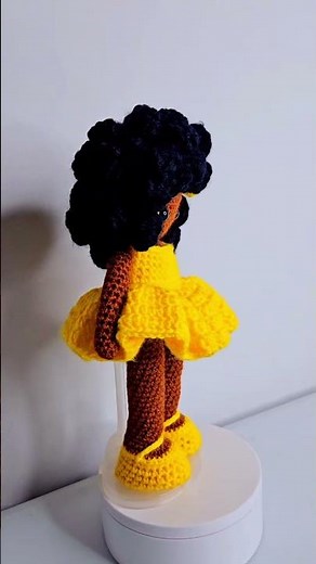 beautiful black crochet doll Malika #crochet #crochetdolls #viral #howtomakeasockdoll