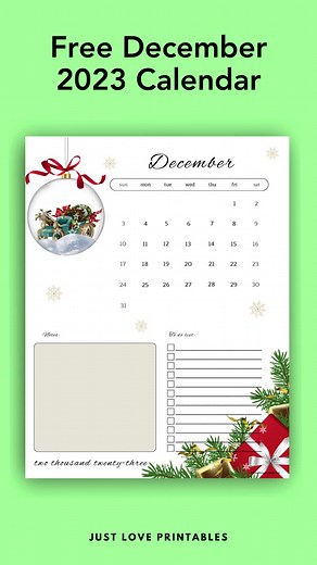 Free Aesthetic December 2023 Calendar Download