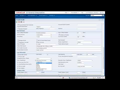 JD Edwards EnterpriseOne Health and Safety Incident Management