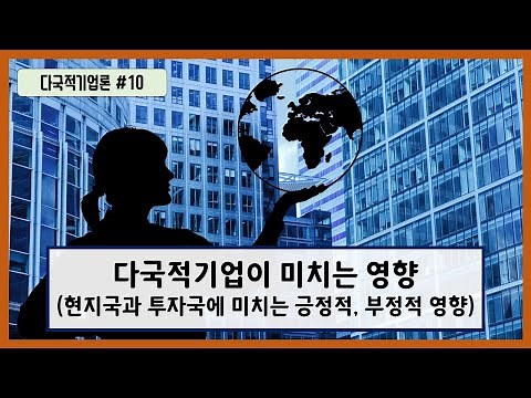 다국적기업론 #10 - 다국적기업이 투자국과 현지국에 미치는 긍정적, 부정적 영향