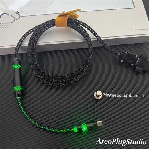 Custom Aviator Mechanical Space Keyboard Cable – 8 Core Copper Braided USB-C With Magnetic Light Control - Etsy