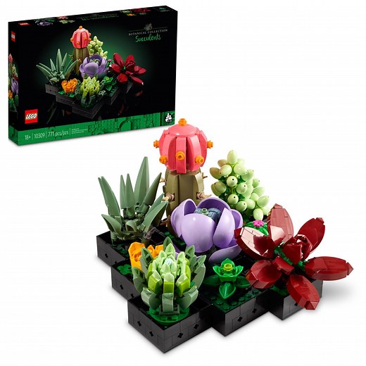 LEGO Botanicals Succulents - Artificial Indoor Plant Building Set for Home, Kitchen, Desk Decor Adults Ages 18 - Creative Birthday or Housewarming Gift Idea - 10309