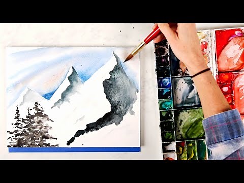 How to Paint Simple Watercolor Mountains