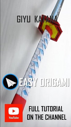 Demon Slayer Nichirin Blue Sword #easyorigami #demonslayer