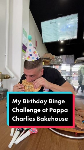 Sydney Birthday Binge Challenge at Pappa Charlies Bakehouse