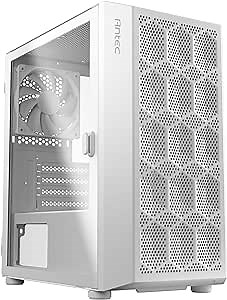 Antec NX200 M White, Micro-ATX Tower, Mini-Tower Computer Case with 120mm Rear Fan Pre-Installed, Mesh Design in Front Panel Ventilated Airflow, NX Series
