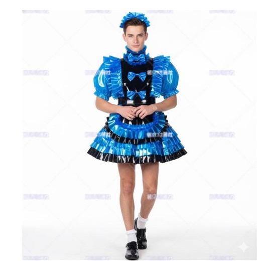 Blaues PVC Sissy Maid Kleid, Anime Cosplay Kostüme Kleid - Etsy.de