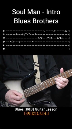 Soul Man - Intro, Blues Brothers Steve Cropper. (No Chat) Blues Guitar lesson with Tab #shorts