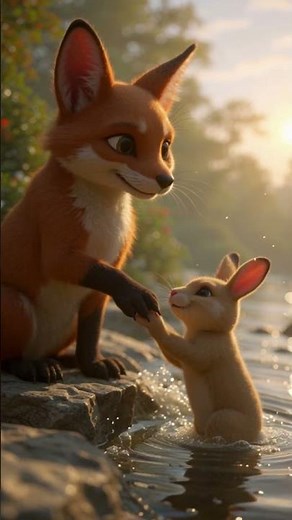 The Fox and the Rabbit – The Bridge of Trust | 3D Pixar-Style Animated Story