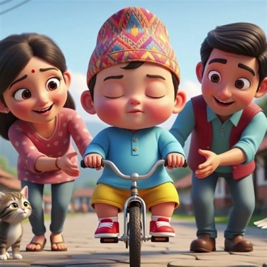 🚲 साइकल सिकौँ | Cycle Sikau | Nepali Nursery Rhymes | Kids Songs