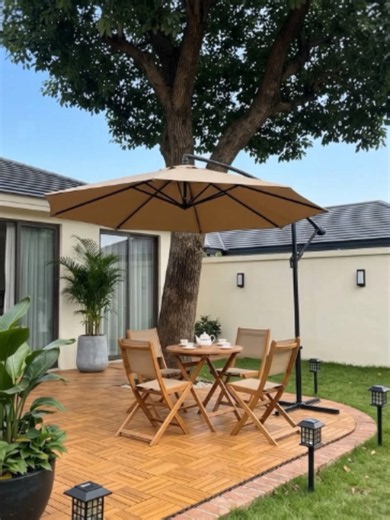 DIY Deck Tile Patio Transformation Under A Backyard Tree | backyard patio transformation