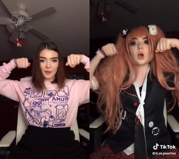 in vs out of cosplay #duet #monokuma #danganronpa #junko #junkocosplay #danganronpacosplay #cosplay