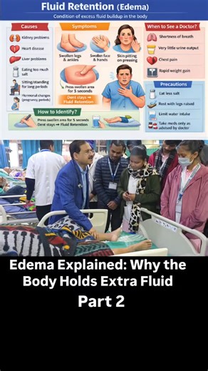 #drs #nursing Fluid retention, also called edema, happens when excess fluid accumulates in body tissues. It commonly affects the legs, ankles, hands, and face. Early identification and timely treatment are important to prevent complications. 👉 Know the causes, symptoms, and when to see a doctor. 💬 Comment if you want more health-related posts.#FluidRetention #Edema #HealthAwareness #MedicalKnowledge #Swelling #KidneyHealth #HeartHealth #HealthcareEducation #StayHealthy | Sanjay singh