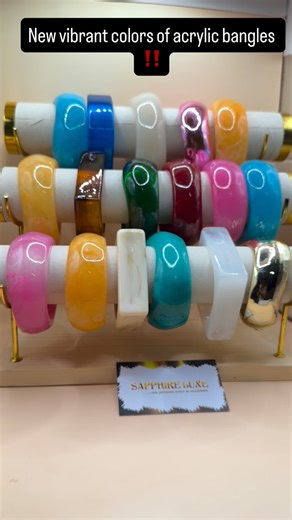 JEWELRY VENDOR IN LAGOS on Instagram: "Item: acrylic bangles 🛍️Price : 9k each Free gift on all orders above 40k Free gift + free delivery on all orders above 100k 📍 How to Order Send us a DM or WhatsApp: +2347038817933 🚚 Delivery • Within Lagos: 24hrs – 3 days • Nationwide shipping available 💳 Payment • Secure online/transfer payment only (No Pay on Delivery ❌) 🔄 Policy • Exchange: ✅ (within 48hrs if unused & in original packaging) • Refund: ❌ (we uphold strict luxury standards) #SapphireL