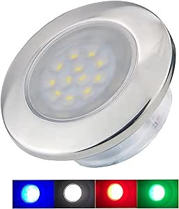 Amazon.com: Boat Interior Lights LED Marine Courtesy Lights Boat Cabin Lights RGBW Stainless Steel Flush Mount 12 Volts 2.76 Inches : Sports & Outdoors