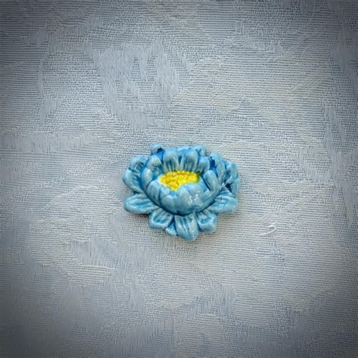 Blue Ceramic Lotus, Hand Painted Art Tile, Garden Mosaic Supply - Etsy