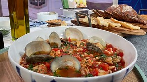 Get cozy with Lidia Bastianich's tomato soup with fregola and clams