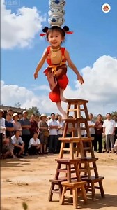 Little Girl’s Unbelievable Balance Act!#shorts #trending