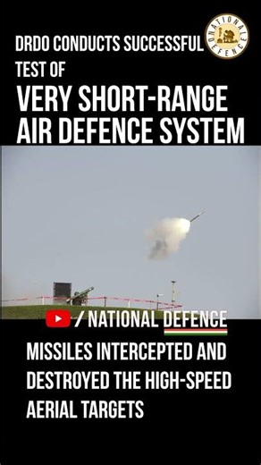 drdo conducts successful test of very short range air defence system #shorts #reels