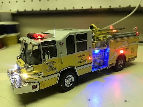 John's custom Pierce Quantum pumper diecast fire truck with working lights