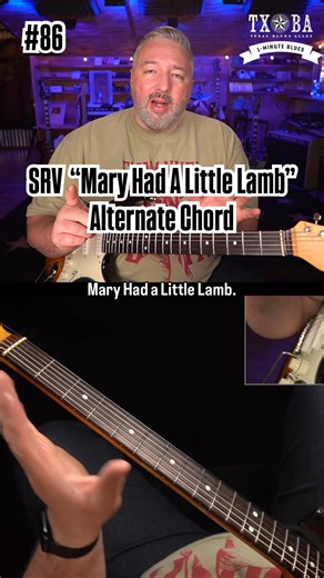 You could have seen this lesson hours or even days ago if you were on our email list. Sign up at https://1minuteblues.com - When SRV & Double Trouble covered Mary Had A Little Lamb on the Texas Flood album, the song used three distinct 7th chords. But when they played this song live, Stevie often turned one of those chords into a 7#9 chord, which gave it a much more aggressive sound. I’ll show you which chord he changed in this lesson. #bluesguitar #guitarlessons #srv | Texas Blues Alley