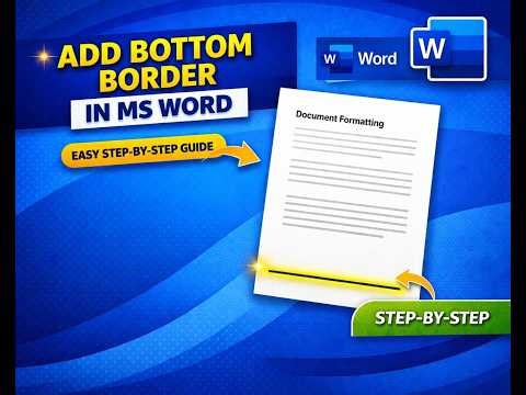 How to Add Bottom Border in Microsoft Word Easy Page Border & Paragraph Line