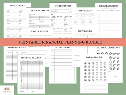 Printable Financial Planner | Immediate Download | Debt Payoff Plan | Savings Log | Family Budget Binder | No Spend Challenge - Etsy