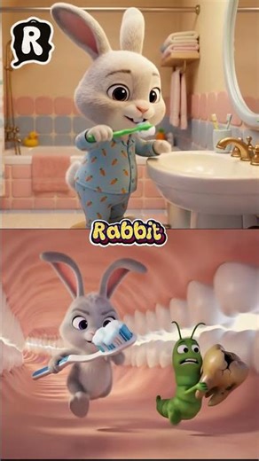 Q R S T Quail Rabbit Snake Tiger 🐦🐰🐍🐯 Brush Teeth & Protect Oral Health 🦷✨