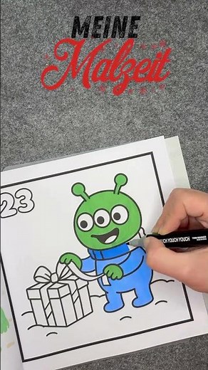 Kleines Alien zum Ausmalen. #shorts