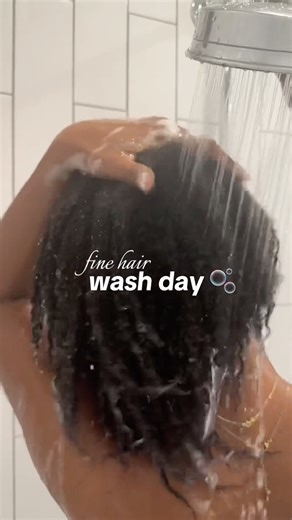 Fine Hair Wash Day | Garnier Method for Curls #haircare #hair #washday #healthyhair #finehair #4c