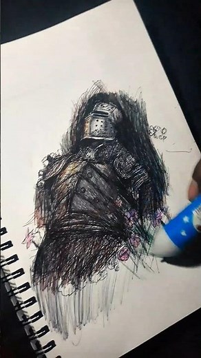 “Epic Knight Drawing with Multi Pen ✨ | Ultra Detailed Sketch Art ⚔️ (Satisfying Process)”#shorts