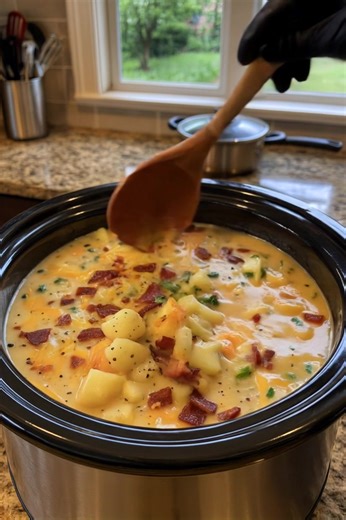 Crock Pot Crack Potato Soup This comforting potato soup from deesviral is creamy, cheesy, and loaded with flavor — an easy slow-cooker meal everyone loves. Ingredients: • 6 cups diced potatoes (fresh or frozen) • 1 small onion, finely chopped • 2 cloves garlic, minced • 4 cups chicken broth • 1 cup shredded cheddar cheese • 1 cup cooked bacon, crumbled • 1 packet ranch seasoning • 1 cup sour cream • Salt and pepper to taste | Healthy Girl Era