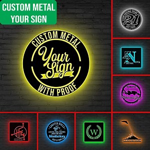 Custom Metal Sign LED Lights Your Custom Text Metal Sign Your Logo Here Sign Metal Sign Custom Business Sign Design Sign Business Logo Sign - Etsy