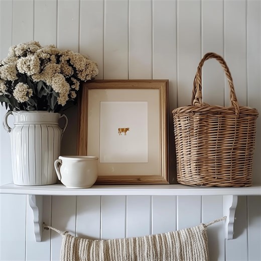 Tiny Cow Watercolor Painting, Mini Farm Animal Art, Soft Neutral Country Wall Decor, Art Print - Etsy