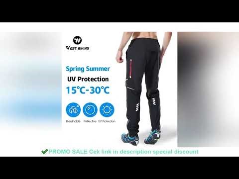WEST BIKING Spring Summer Men Cycling Pants Sports MTB Cargo Pants Quick Dry Reflective Trekking Pan