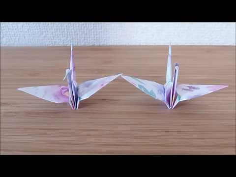 連鶴その③2羽の連鶴【Origami Paper Crane】 Couple of Cranes