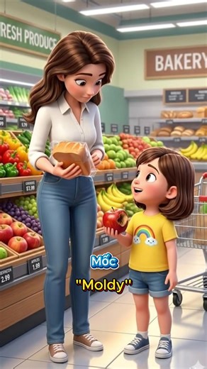 Cùng bé đi siêu thị và học tiếng Anh chủ đề đồ ăn hỏng siêu dễ nhớ #hoctienganhmoingay #tienganhchobe #hoctienganhonline #tienganhtreem #englishkids