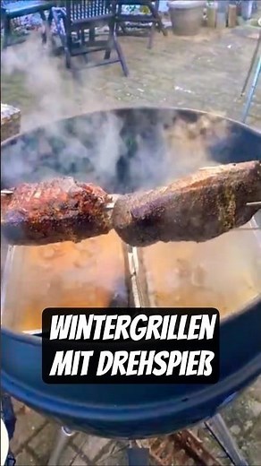 Wintergrillen mit Drehspieß am Weber Kugelgrill | Rollbraten | reupload
